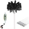 Chimney Brush Kit - AIMOONSA - Kit 6x610mm+1x100mm - Nylon Bristles - Drill Compatible - Flexible Rods