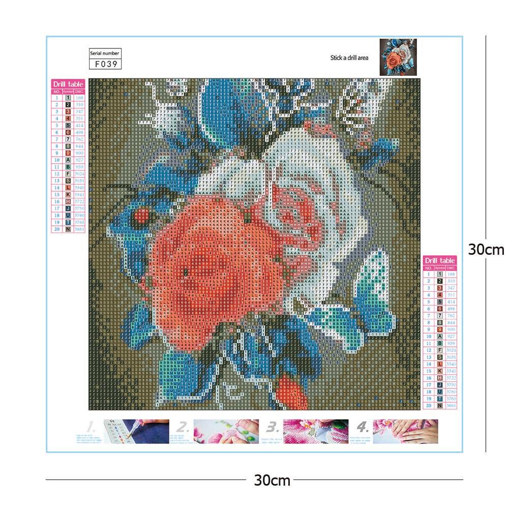 Buy 5D DIY Full Drill Square Diamond Painting Retro Flower Cross Stitch ...