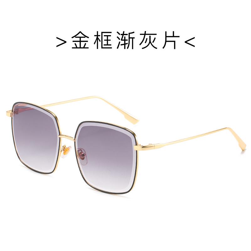 D Home Sunglasses, Hipster Large Square Metal Sunglasses, Trimmed Uv-Proof Sunglasses