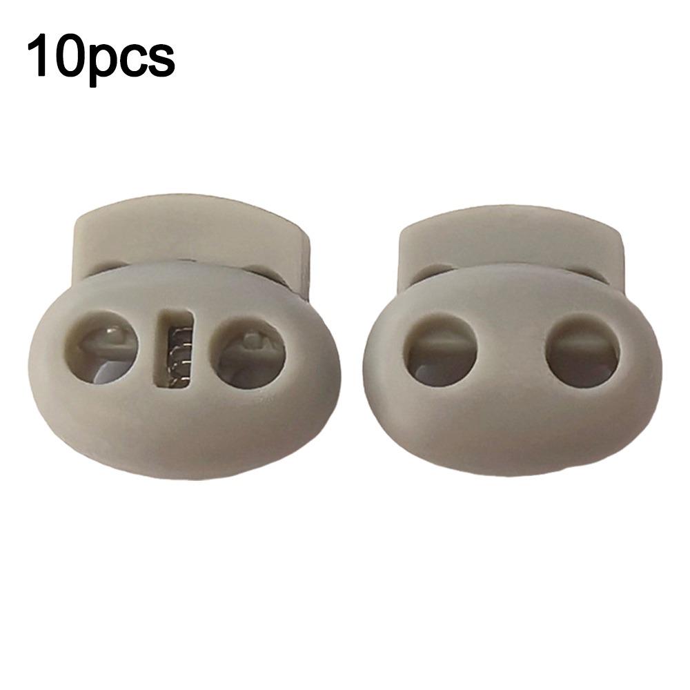 10Pcs Two Hole Cord Lock Spring Mechanism Clip Plastic Stopper Adjustable Shoelace Accessorie For Sportswear/Shoes/Elastic Band