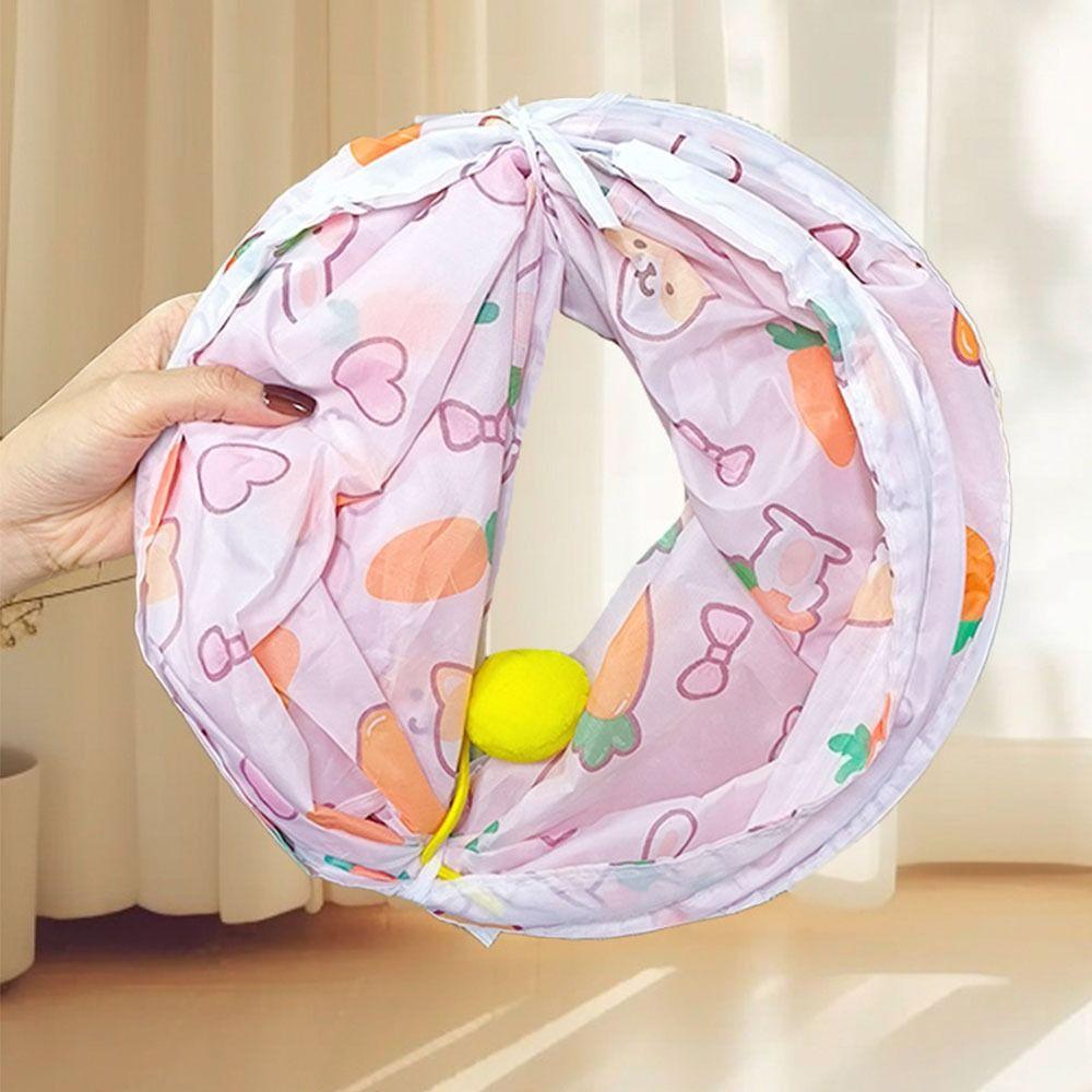 Foldable Cat Play Tunnel Printed Cat Channel Universal Cat Tent Nest  Small Pet
