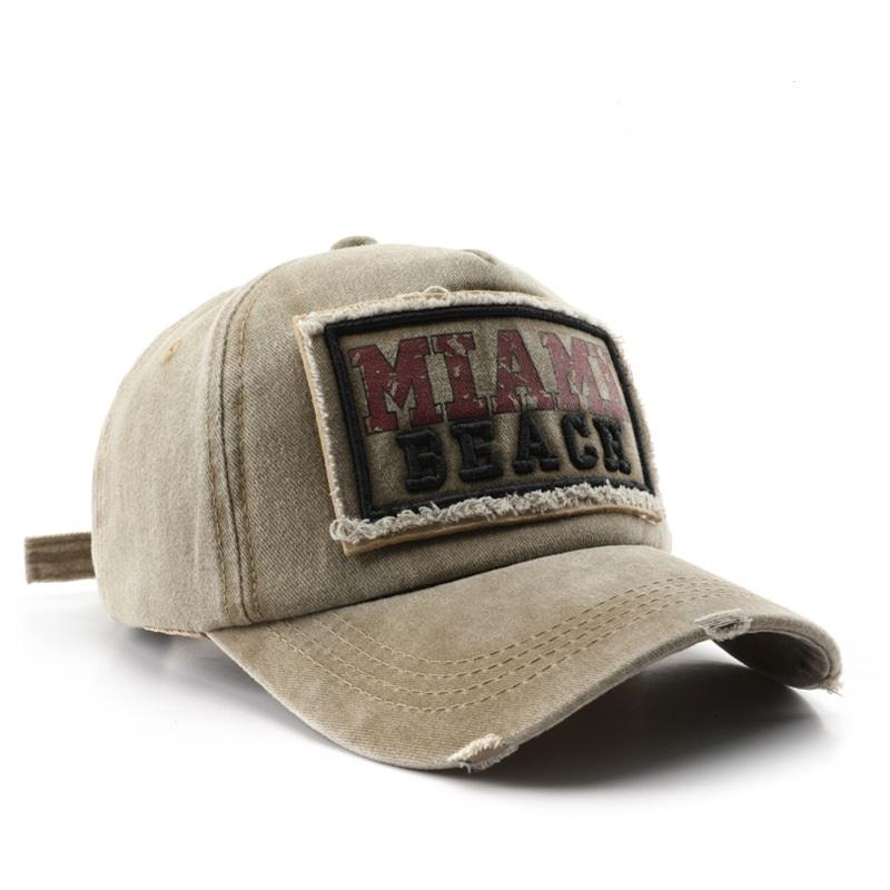 

2024 Винтажная вышитая бейсбольная кепка из хлопка, спортивная уличная шляпа с утиным языком 56-60cm