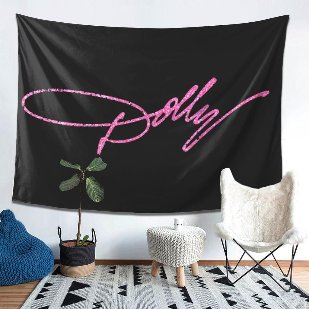 Dolly Parton Pink Sparkle Tapestry Wall Hanging Aesthetic Home Decor Tapestries for Living Room Bedroom