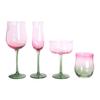Rosa-Grün-Farbverlauf Glas-Trinkgeschirr, Langstielige Weingläser für Hausherren, Dekoratives Buntglas für Tischdekoration und Kaltgetränke
