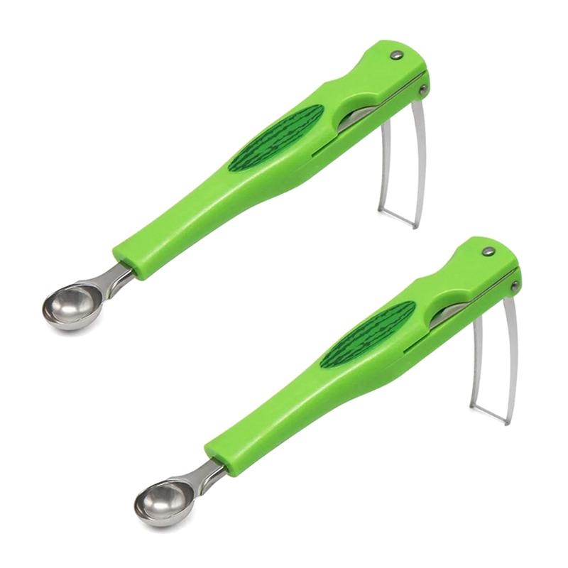 A58Z 3-In-1 Fruit Baller Stainless Steel Fruit Baller Fruit Baller Carving Baller Separator Kitchen Gadgets