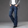 Men's Dark Blue Flare Jeans – Mid Rise Bootcut with 5-Pocket & Retro Style, Perfect for Casual Daily & Streetwear Fashion