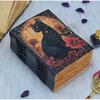 Mystic Black Cat Book | Handmade Vintage Leather Notebook | Witchy Grimoire | Gothic Writing Book with Lock | Blank Spell Book of Shadows