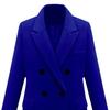 Women Winter Coat Double-breasted Turn-down Collar Long Sleeves Outerwear Thick Warm Pockets Solid Color Office Casual Party Overcoat