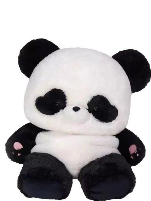 Plush Panda Backpack For Girls Soft Cartoon School Bag With Zipper Pocket