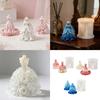 Flower Princess Dress Silicone Candle Molds Temperature Resistant for Making Candle Soap Chocolate Wedding Decoration