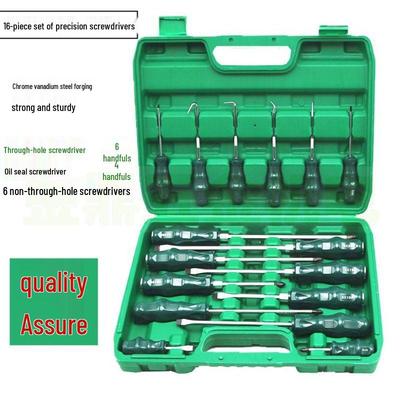 Industrial Grade Multi-functional Screwdriver Set: Phillips, Flathead, Allen, Torx, Oil Seal Hook with Magnetic Super Hard Tips.