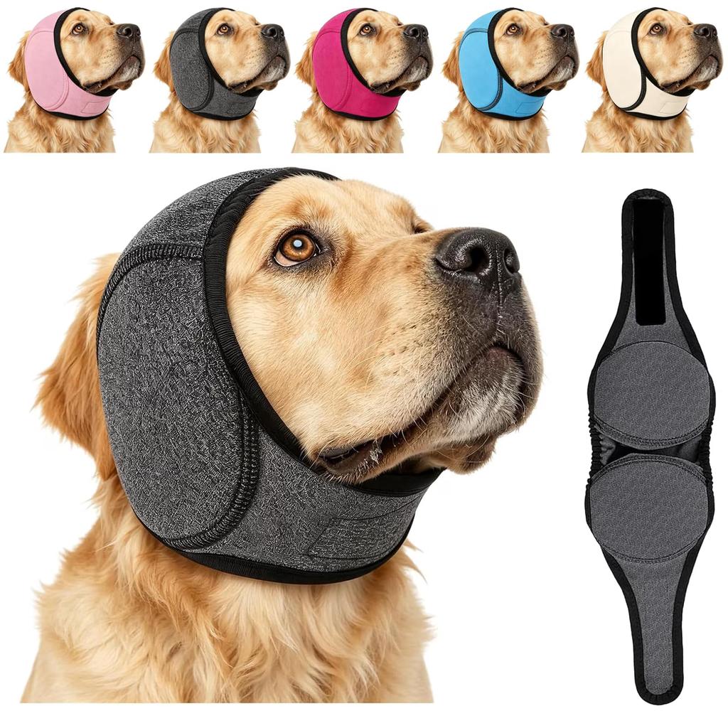 Waterproof Dog Ear Cover Headgear for Swimming and Outdoor Activities Soft Protective Pet Head Wrap for Medium Large Dogs