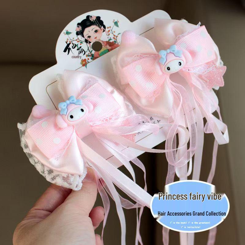 Kuromi Black & Purple Hair Accessories - Cute Bow Hair Clips for Girls and Babies