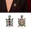 Sparkling Rhinestones Turtles Brooches Vintage Alloy Animal Pins Banquet Party Accessories Suitable for Women and Men