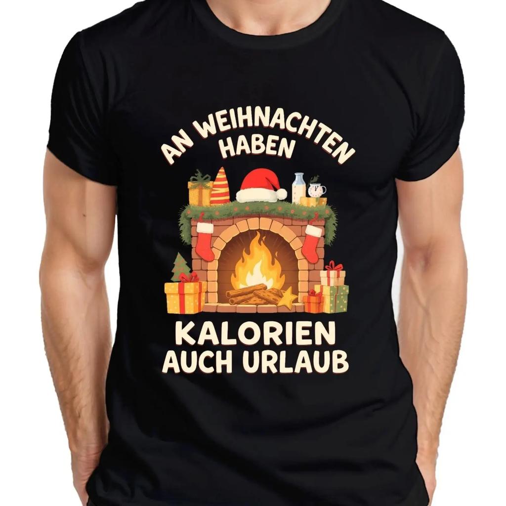 Even Calories Have A Holiday At Christmas Funny Gift Idea Fireplace Unisexs T Shirt Vintage Top For Everyday Wear Graphic