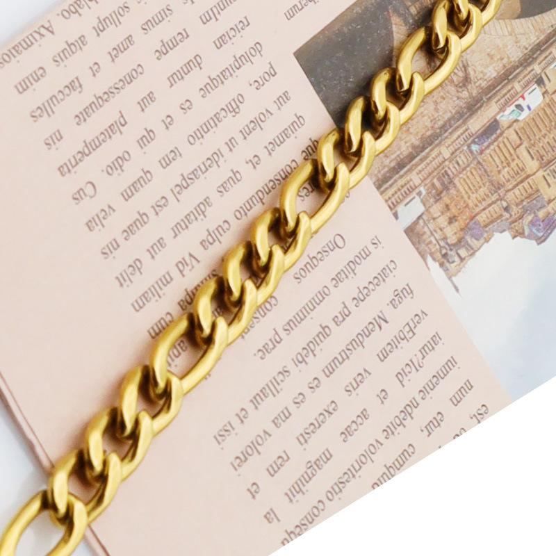 Nk Mother And Child Chain Non-Fading Titanium Steel Cuban Chain Hip Hop Figaro 18K Gold Necklace
