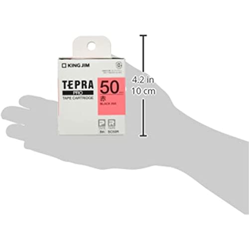 King Jim [Genuine] Tepra PRO Tape Cartridge Color Label (Pastel) 50mm Red Label/Black Letters Length 8m SC50R