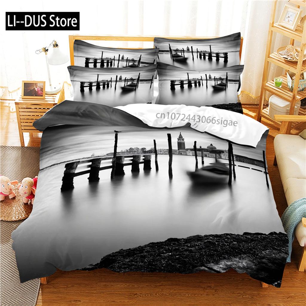 Seaside Bedding Set Duvet Cover Set 3d Bedding Digital Printing Queen Size Bedding Set Fashion Design