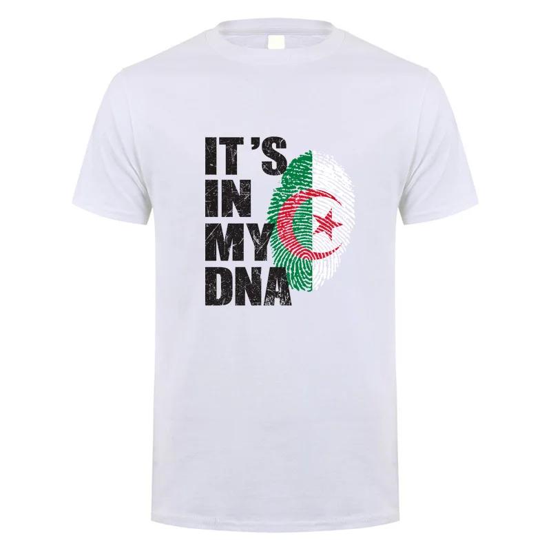 It s In My DNA Algerian Algeria Flag T Shirts Summer Men Cool Cotton Short Sleeve Algeria Teeshirts Gift Man Clothing DY-005 S