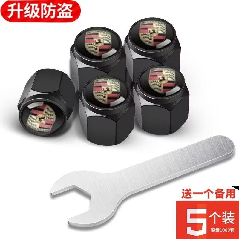 5pz Tappo Valvola Pneumatico Ruota Auto Copri Stelo Pneumatico Per Porsche 911 918 Cayenne Carrera-GT 928 Panamera Boxster Macan Accessori Auto
