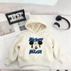 Solid Color Simple Fashion Kids Hoodies Cartoon Print Children Clothes Casual Hooded Sweatshirts Tops Long Sleeved Boy's