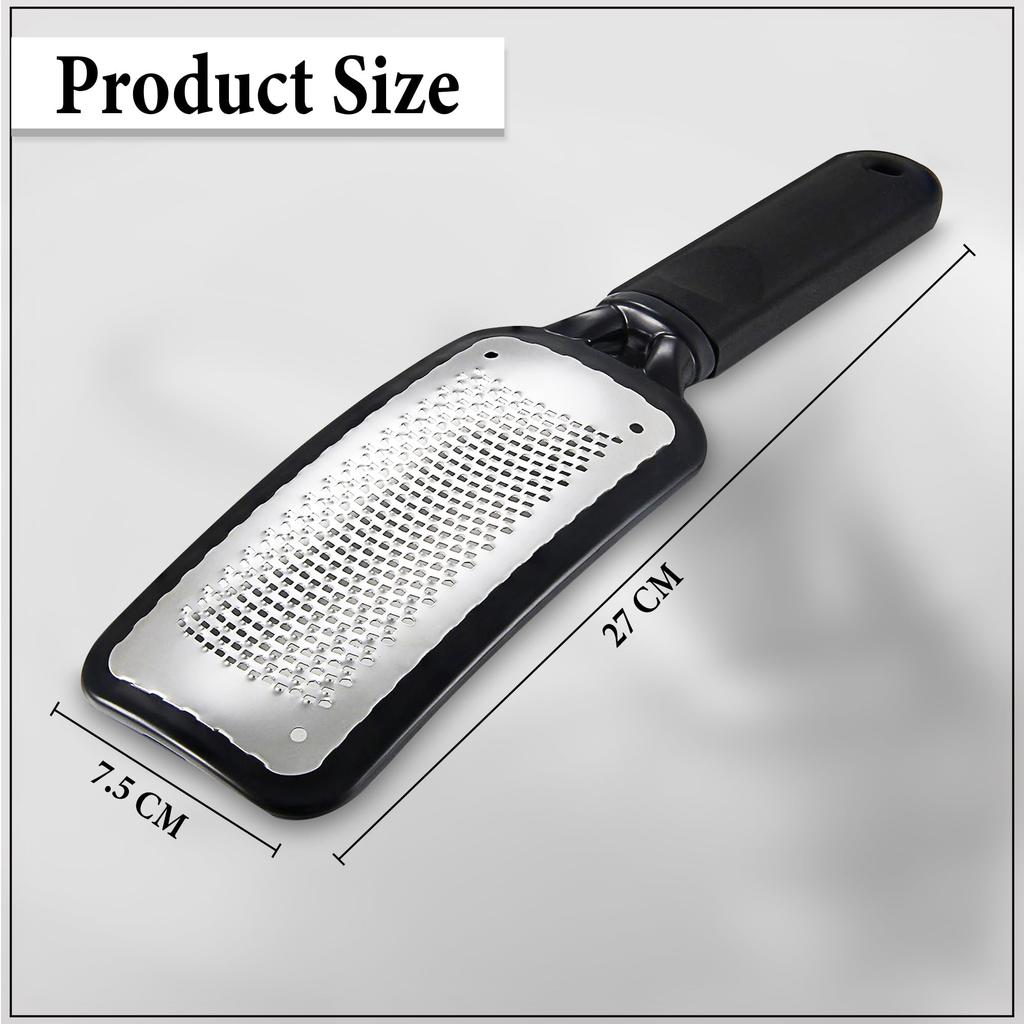 GLUN® Foot Grater Callus Remover Pedicure Tool, Stainless Pack of 1, Black Colour, Foot Callus Remover for Feet Care, Surgical Grade, Foot Scrubb