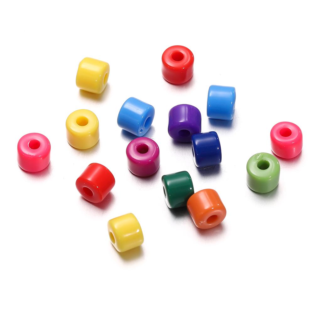 50/100pcs 5x6mm Acrylic Tube Beads Spacer Loose Bead for Necklace Bracelet Earrings Findings DIY Jewelry Making Accessories