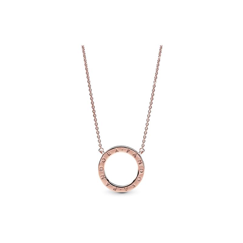 Pandora Rose gold heart 925 silver synthetic cubic zirconia necklace for women 580515CZ