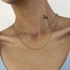 Boho Star Moon Heart Snake Sequin Pendant Necklace Ladies Multilayer Gold Metal Clavicle Necklaces Girls Jewelry