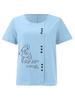 Women's Fashion Black Line Floral Letters Print Shot Sleeve T-shirt Loose Cotton Shirt Casual Loose Summer Blouse Tops Plus Size