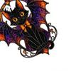 Spooky Farmhouse Party Supplies Halloween Bat Cat Suncatcher, Stained Glass Style Acrylic Sun Catcher, Gothic Dark Aesthetic Room Decor Black Hanging