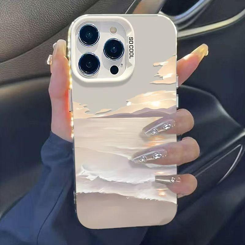 Sunrise At The Beach  Silver Shells Are Suitable for Apple 16 15 14pro Mobile Phone Case 15promax13 12 11X New Model