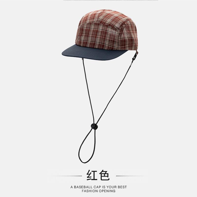 Quick-drying baseball cap retro mesh cap nylon windbreak rope light and breathable outdoor quick-drying flat-brimmed baseball cap