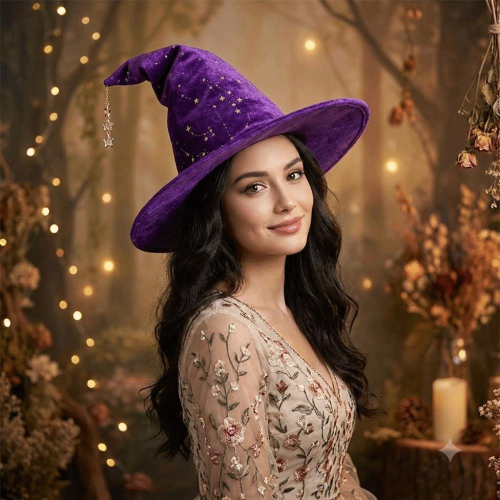 Lightweight Soft Fabric Witch Hat Ins Style Halloween Hat Cosplay Wizard Hat Halloween Party