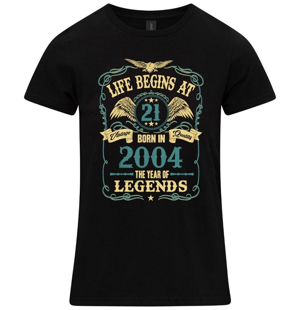 Life Begins At 21 Womens 21ST Birthday T-Shirt Mens Womens Tees Top BORN 2004 Ladies Gift Daughter