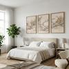 Set di 3 Stampe Botaniche Neutre da Parete, Trittico Japandi da Parete, Decorazione Minimalista Giapponese Scandinava, Stampe da Parete Beige Taupe Oliva