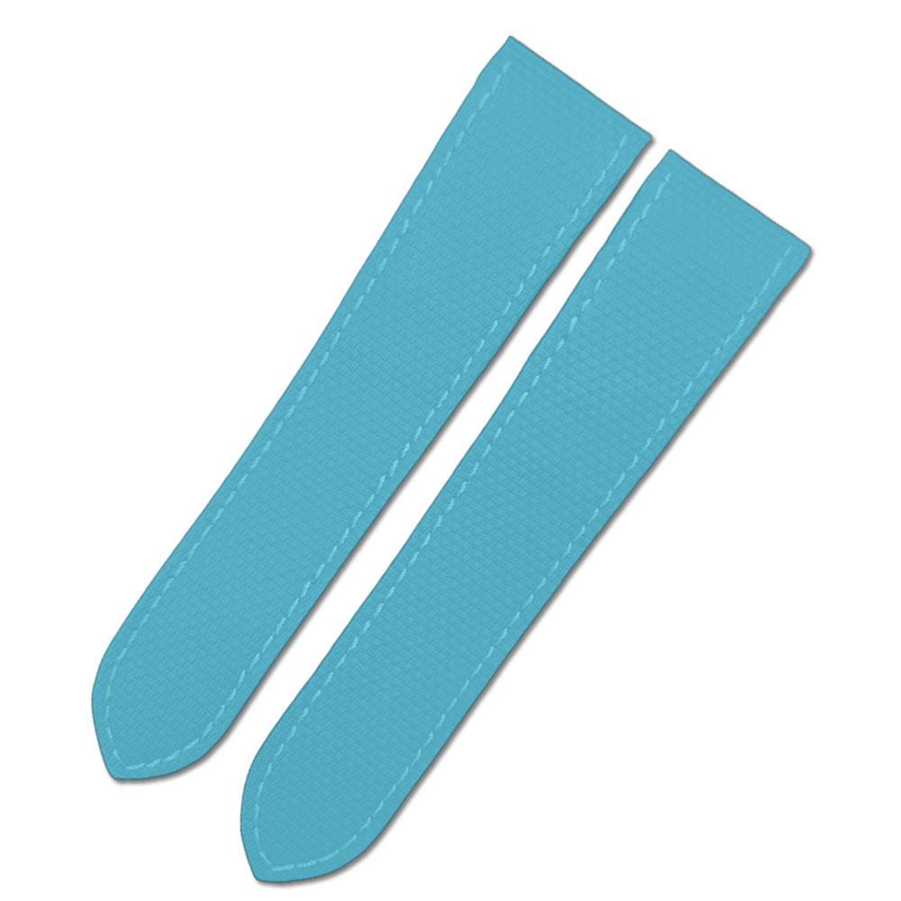 

20мм 23мм Кастомизированный ремешок из FKM резины для Cartier Santos Новый фторкаучуковый ремешок для часов Tank SANTOS 100 Кожаная основа Ремешок для часов 22mm-width&No buckle тиффани синий