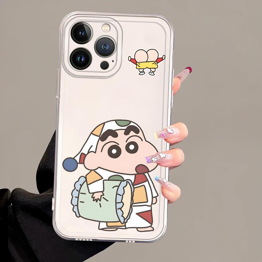 Case for iPhone 17 Pro Max 16 14 Plus XR 12 Mini 15 13 Pro XS Max 11 Air 7 8 Soft Phone Cover Crayon Shin Chan