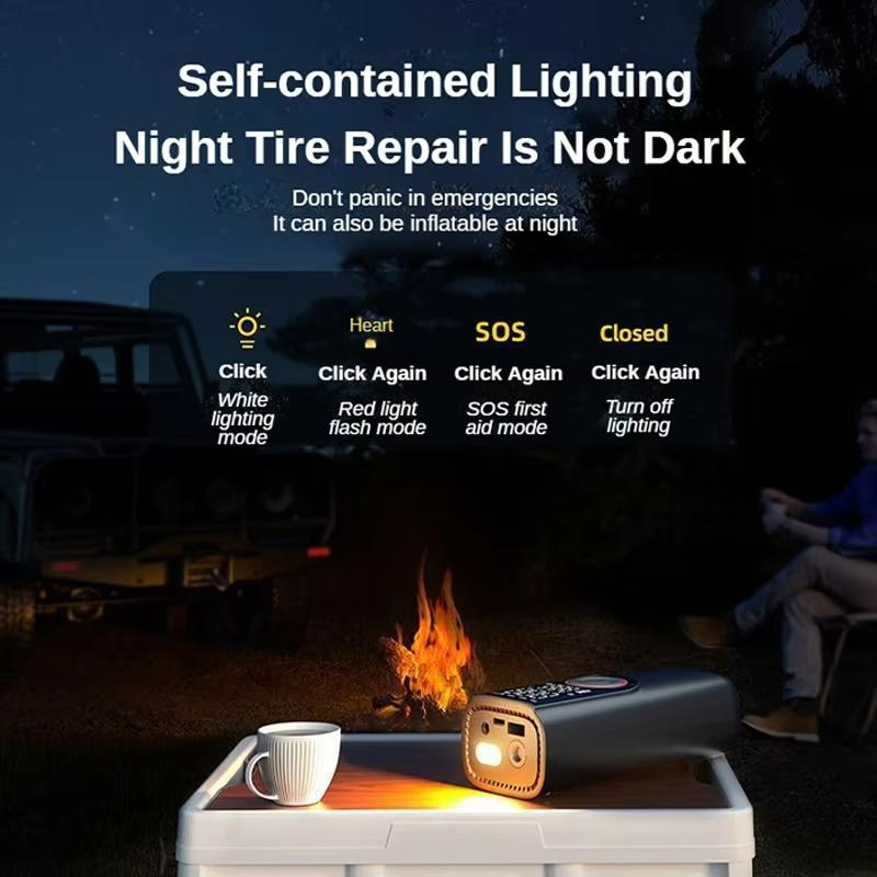 Portable Wireless Tire Inflator Pump 6000mAh Electric Air Pump Power Bank for Car Tires Bicycles and Cars Wireless Car Air Pump