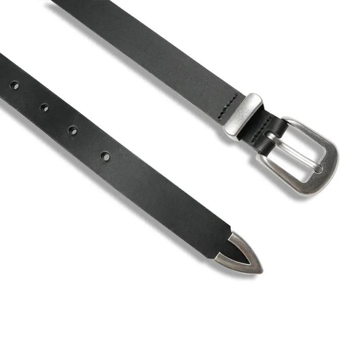 Western Basic Hard Leather Belt in Black