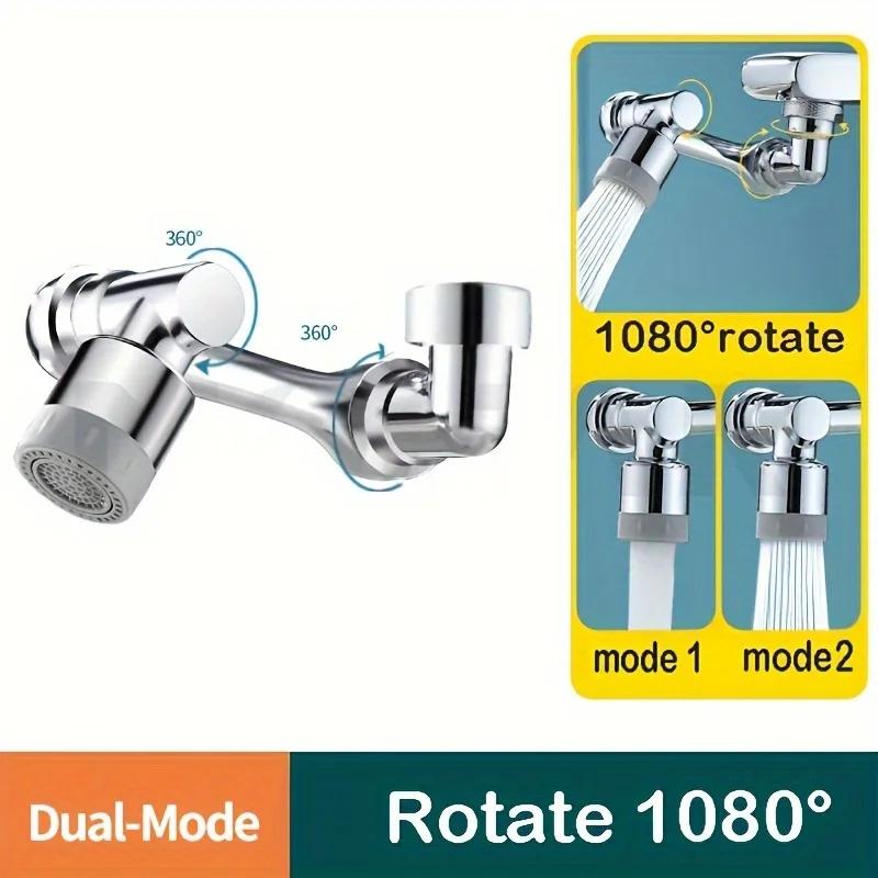 

1080 °Cabezal de rociador de extensión giratoria,2 modos de pulverización,grifo de baño Universal,adaptador de extensión,aireado