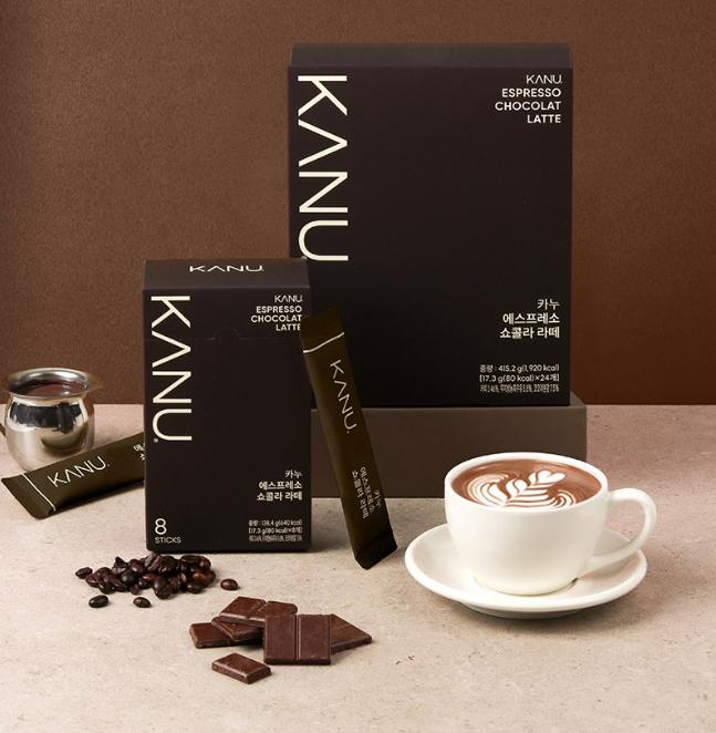 Kanu Espresso Choco Latte Coffee Mix | 24 Sticks | Korean Café-Style Mocha