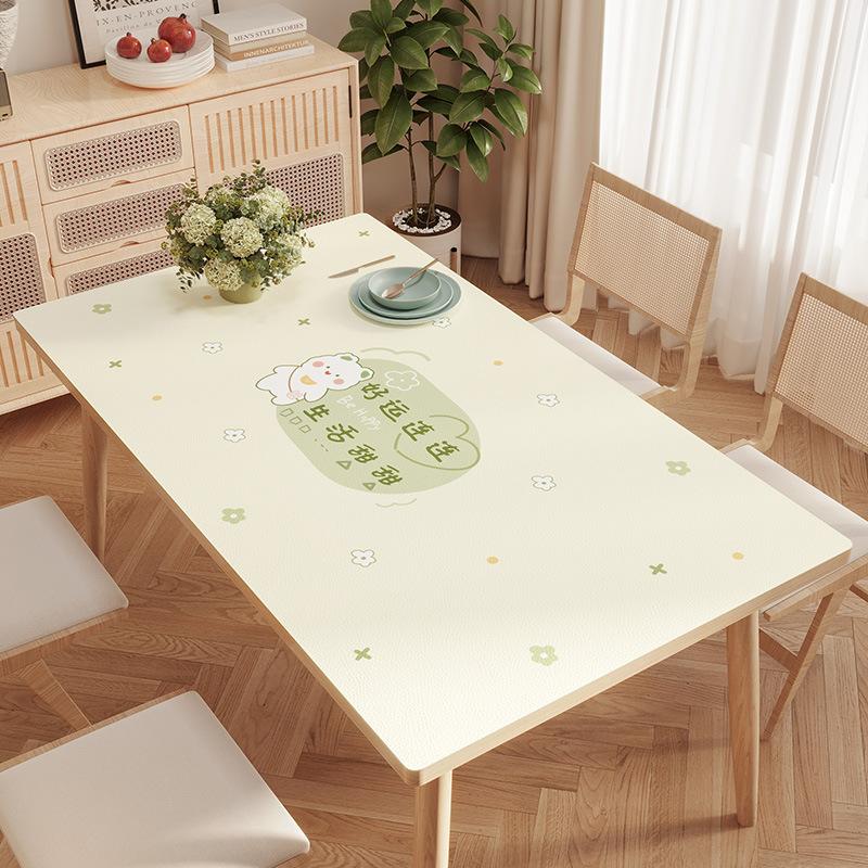 Cartoon Tablecloth Pvc Waterproof, Oil-Proof And Anti-Scalding Leave-In Table Mat Leather Tablecloth Dining Table Mat Coffee Table Mat