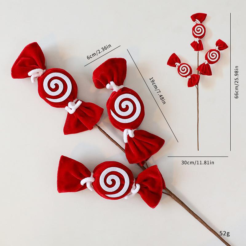 Christmas Candy Cane Diy Decorations With Striped Plush Material For Holiday Festivities