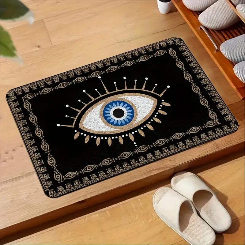 Evil Eye Welcome Mat Non-Slip Machine Washable Floor Mat for Home Outdoor Entryway Balcony Home Decor Rug Outdoor Mat Decor
