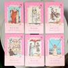 Pink Waite Tarot, The Dreamy Pink Collage Tarot Deck, 78  Aesthetic Kawaii Tarot Cards with Meanings, Double-embossed 12*7cm