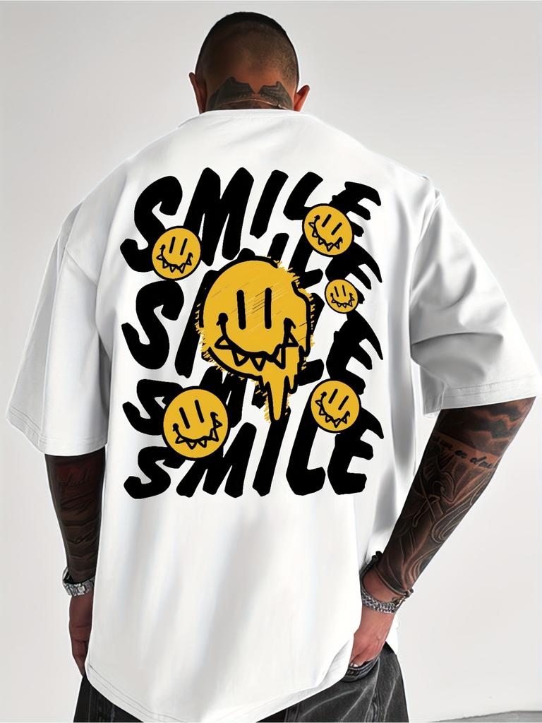 Unisex Unisex T-Shirt Streetwear Lächeln Grafik T-Shirt Kurzarm Baumwolle Lässig Oversized Urbaner Stil Oberteile