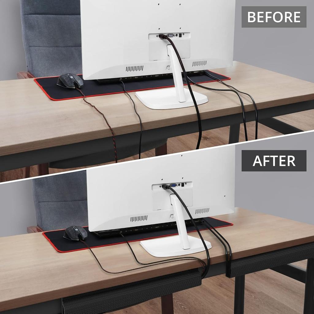 1pc Under-Desk Cable Organizer 40cm Self-Adhesive Cable Management Cables Raceway For Home and Office
