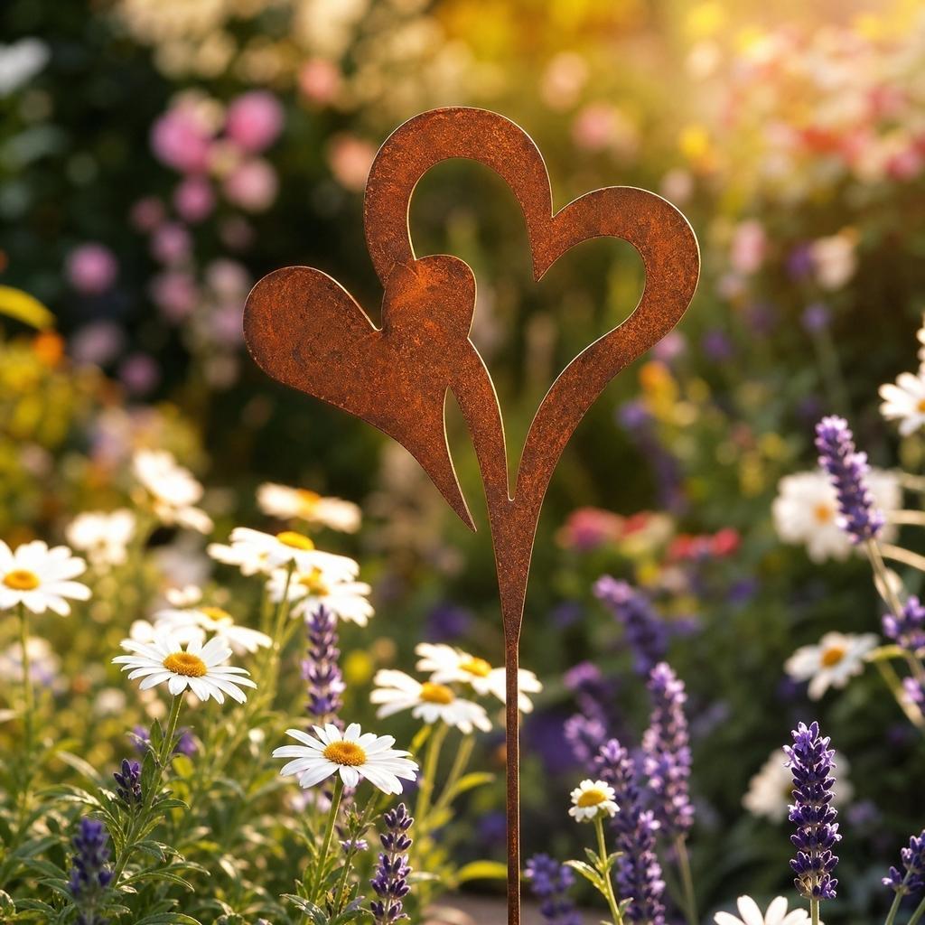 Wrought Garden Stake Decorative Outdoor Yard for Patio and