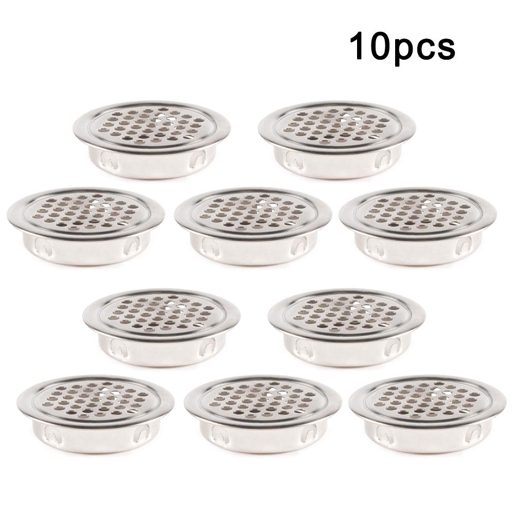 10pcs Round Cabinet Air Duct Vent 25/29mm Steel Louver Mesh Hole Plug Decoration Cover Wardrobe Grille Ventilation Systems